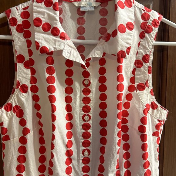 Perfect for Spring / Summer! Worn Twice - Boden White / Red Dot shirtdress - sz6 - Picture 2 of 4